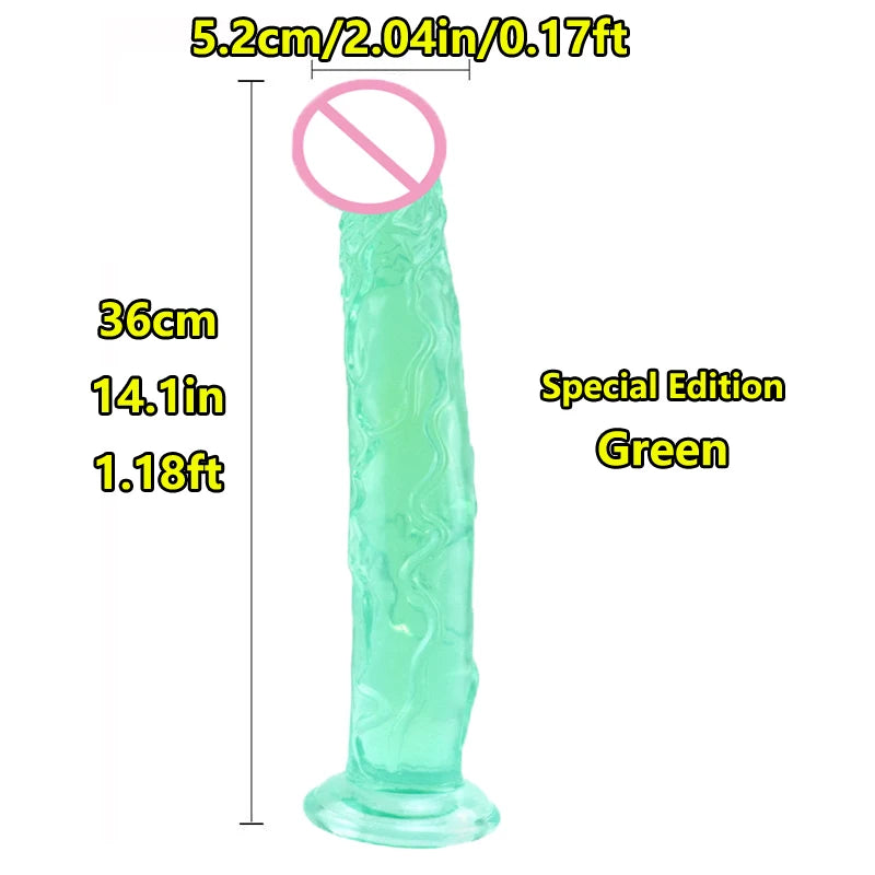 Super Cheap 7 Sizes 5 Colors Realistic Soft Jelly Dildo Suction Cup Adult Sex Toy for Women and Men Vaginal and Anal Masturbator