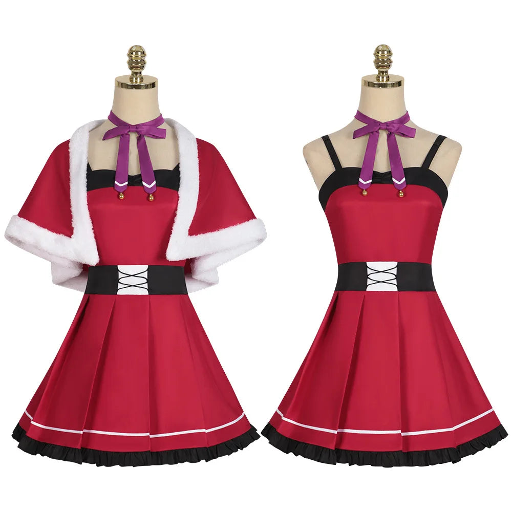Sexy Anime Cosplay  Christmas  red   suit costume Women Cute Red Dress  Plus Size Role Playing Outfit Performance