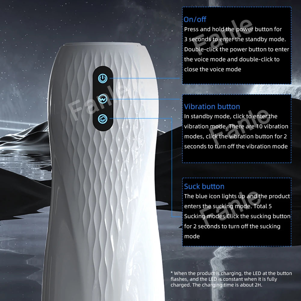 Male Masturbator Automatic Sucking Vibration Blowjob Machine Heating Pussy Penis Pump Masturbation Cup Sex Toys for Men Supplies