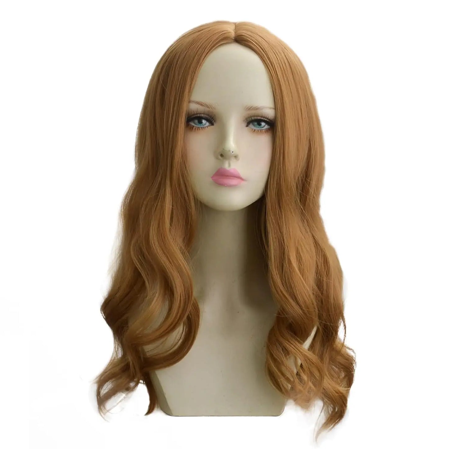 Wigs for Women, Long Wave Ginger Orange Curly Synthetic Wig for Daily Cosplay Party Halloween Costume