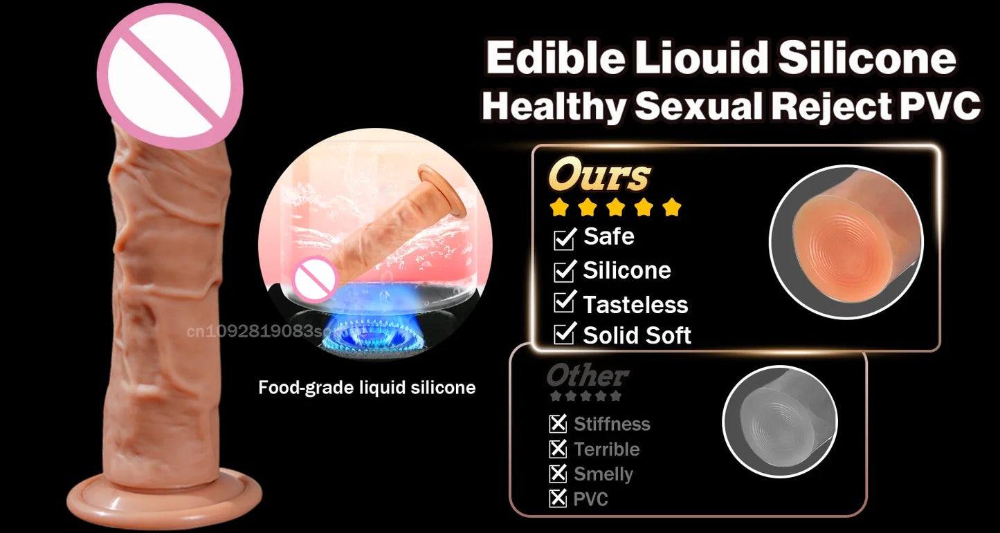 Realistic G-Spot Dildo with Suction Cup Silicone Penis Anal Dildo Adults Sex Toys for Women Man Strapon Dick Vagina Stimulator