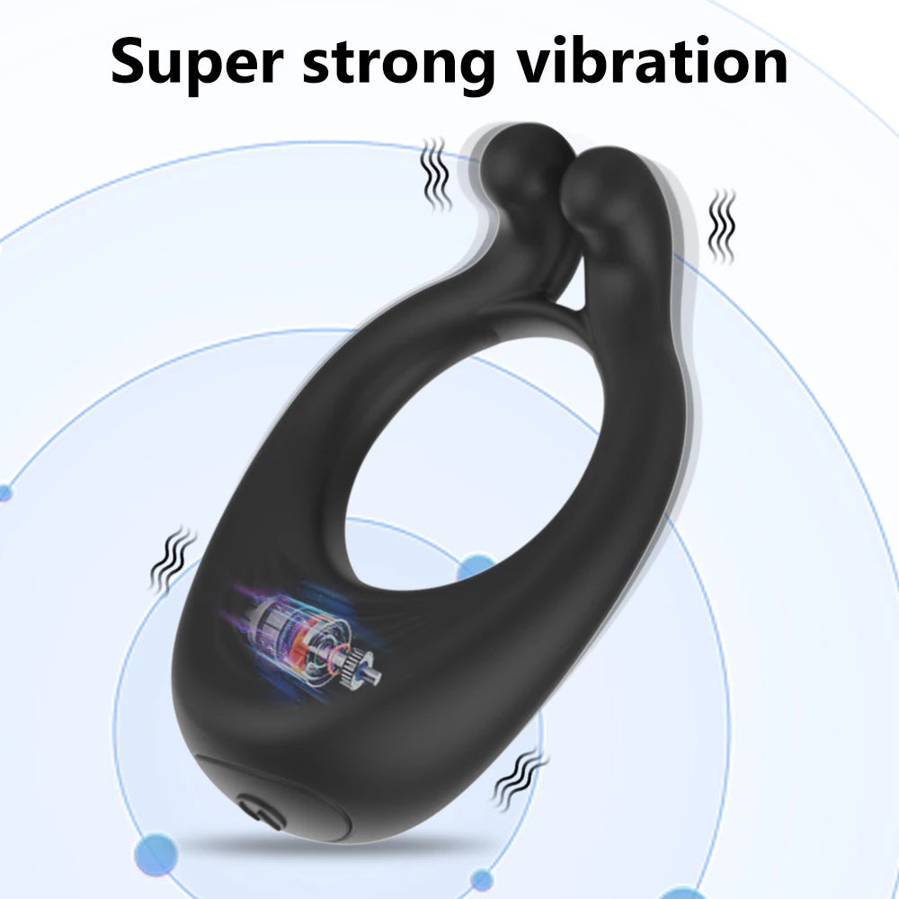 Cock Vibrator Ring Man Penis Powerful Vibrating Cock Ring Couple Rings Penisring Delay Ejaculation Cockring Sex Toys for Adults