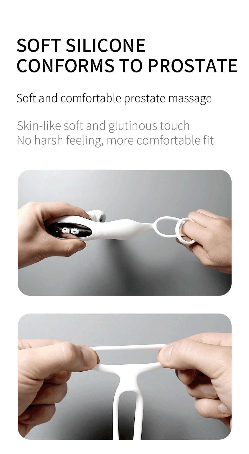 Smart APP Controlled Prostate Massager Dual Action Vibration and Electro Stimulation Magnetic Charge Silicone Male Stimulator