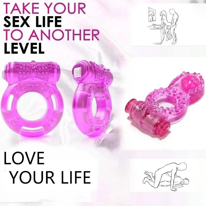 Cock Ring Vibrator - Vibrating Clitoral Stimulator, Strong Penis Erect Ring, Erection Enhance Sex Ability Product, Men’s Sex Toy