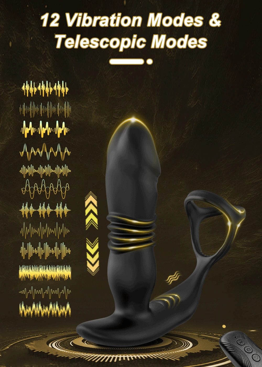 Male Thrusting Prostate Massager Butt Plug for Men Remote Control Telescopic Anal Plug Prostate Vibrator for Gay Sex Toy