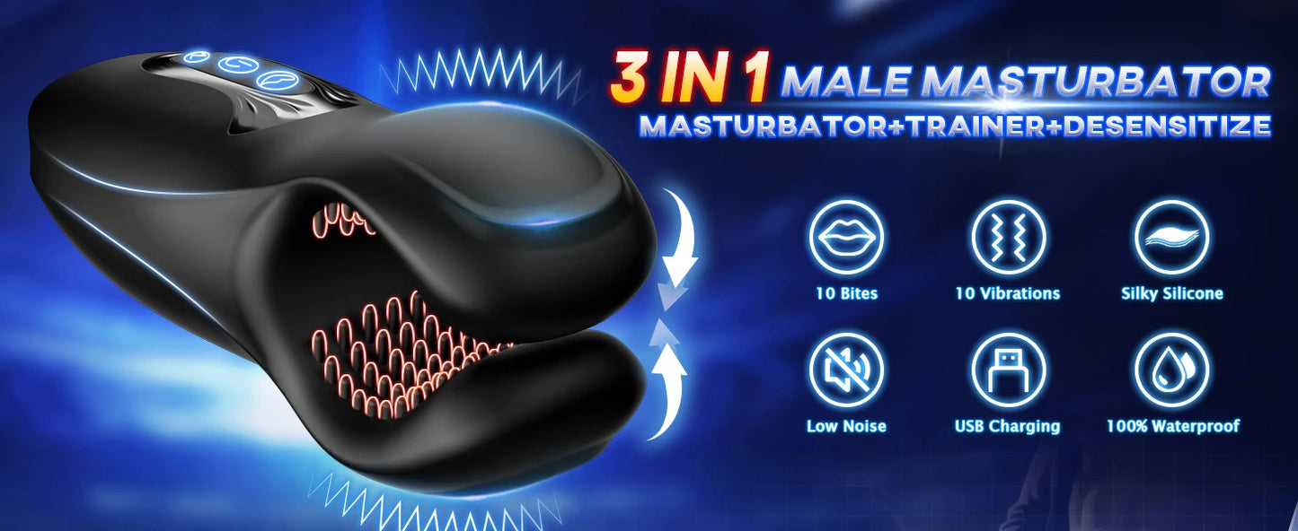 Male Sex Toys for Men Glans Exerciser Lasting Delay Endurance Vibrating Trainer Male Masturbator Vibrator Penis Massager Sex Toy