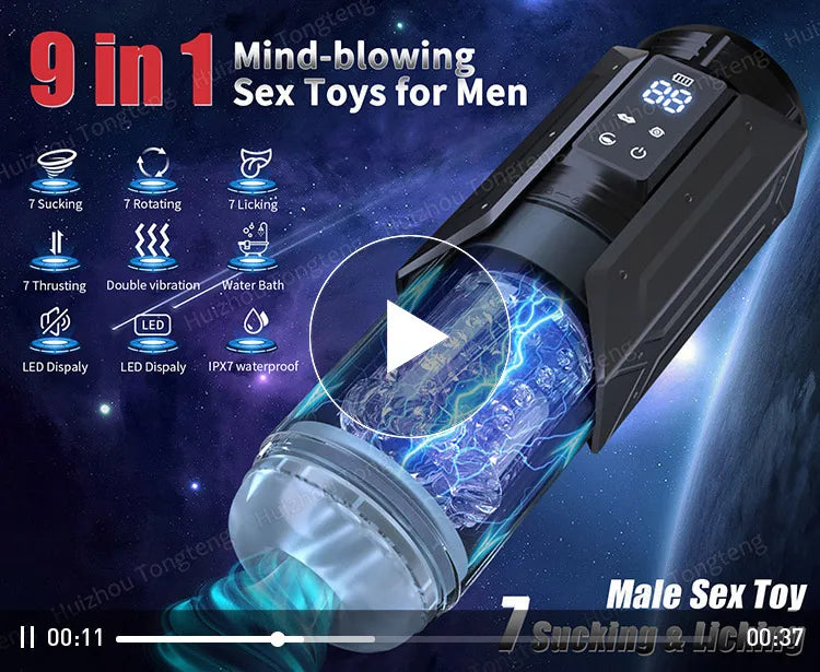 Telescopic Rotation Masturbator Cup Sucking Penis Pump Pocket Pussy Blowjob Sex Toys Stroker Piston Automatic Mastubator for Men