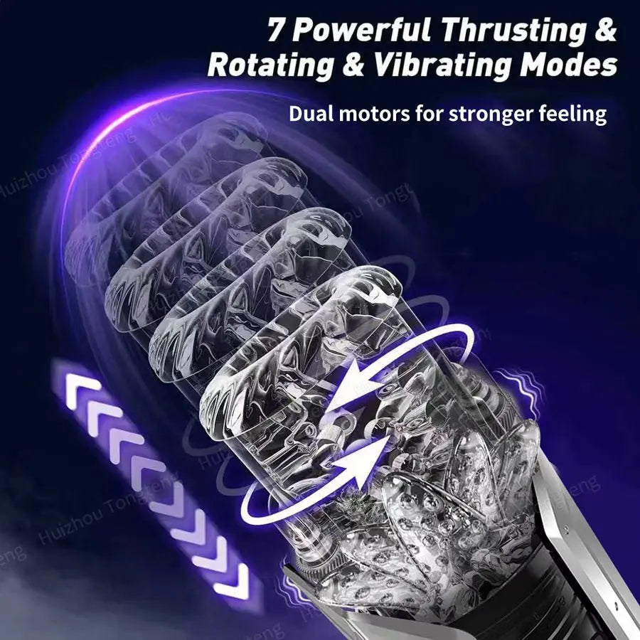 Automatic Male Masturbator Penis Pump Sucking Vibrating Thrusting Rotating 100% Waterproof Blowjob Adult Sex Toy Stroker For Men