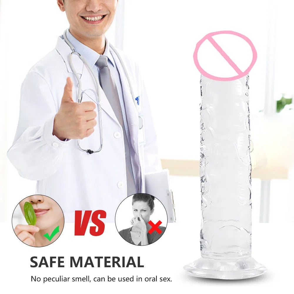 Super Cheap 7 Sizes 5 Colors Realistic Soft Jelly Dildo Suction Cup Adult Sex Toy for Women and Men Vaginal and Anal Masturbator
