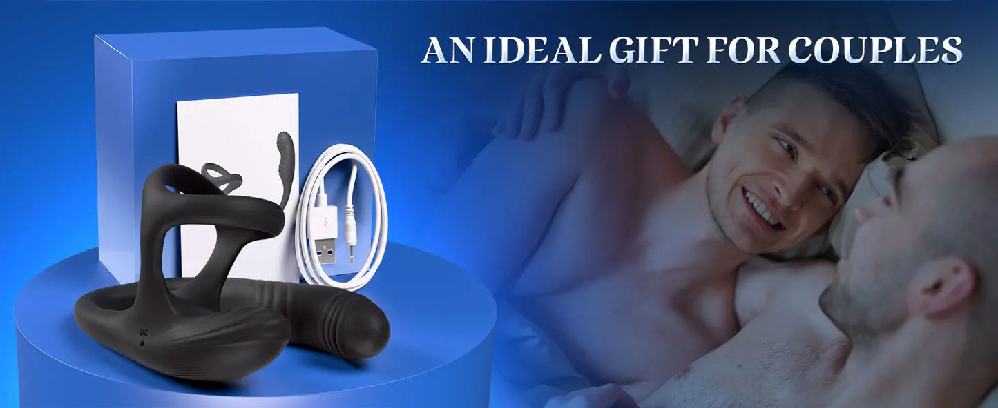Prostate Massager Anal Vibrator for Men Gay With 10 Vibrating Cock Ring APP 10 Intense Rotating Male Sex Toy Butt Plug for Men