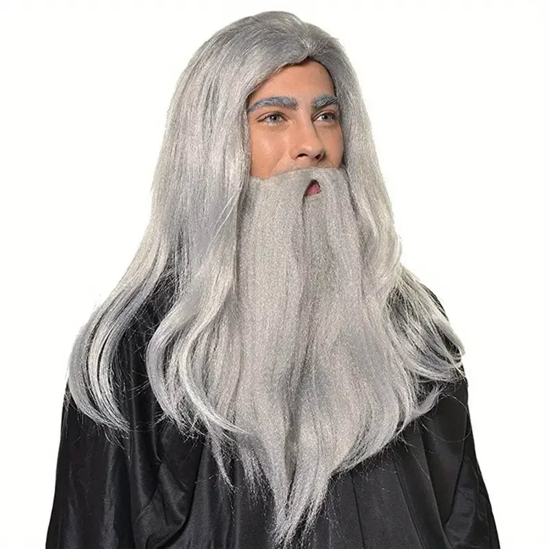 A sleek 20-inch Wavy Synthetic,Wizard Cosplay Wig – Perfect For Halloween,Christmas,And Everyday Party Gatherings J47801S