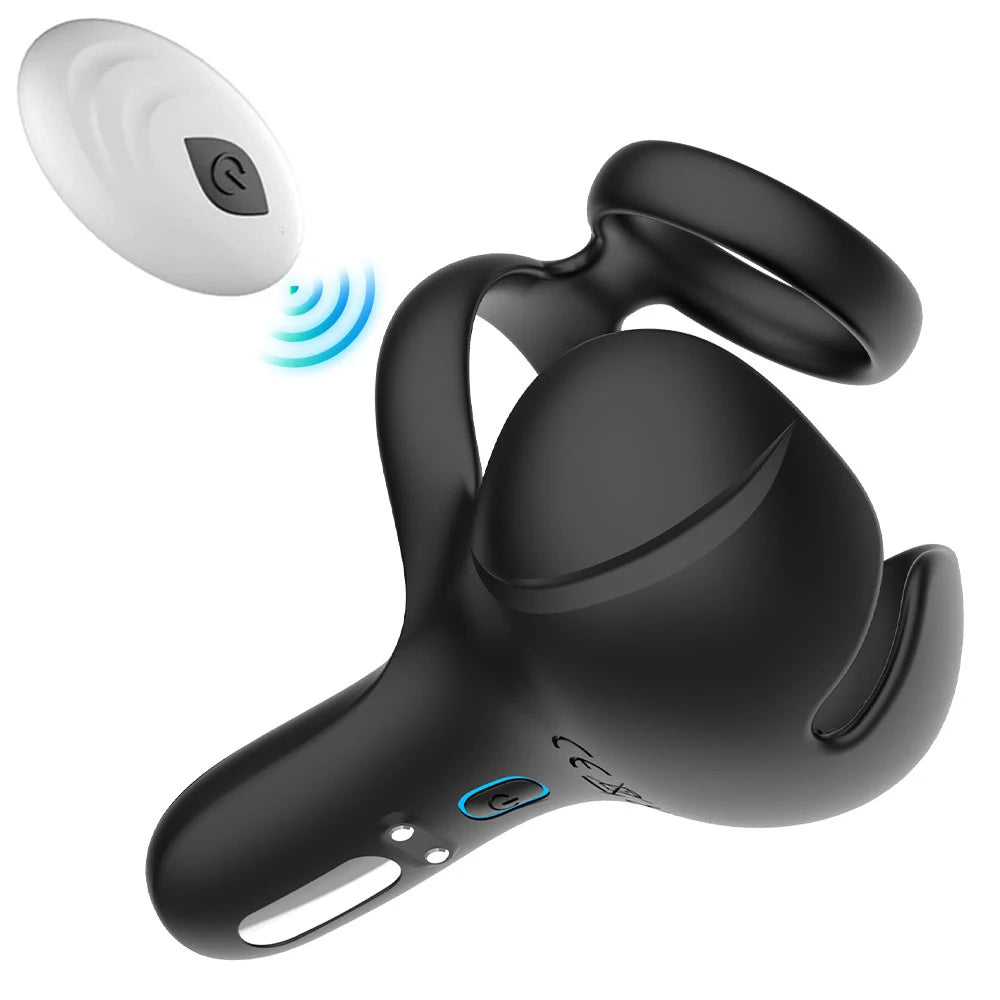 Cock Ring Penisring 3 in 1 Perineum Testicles Vibrator Delay Ejaculation Erection Penis Ring for Men Sex Toys Couples Cockring