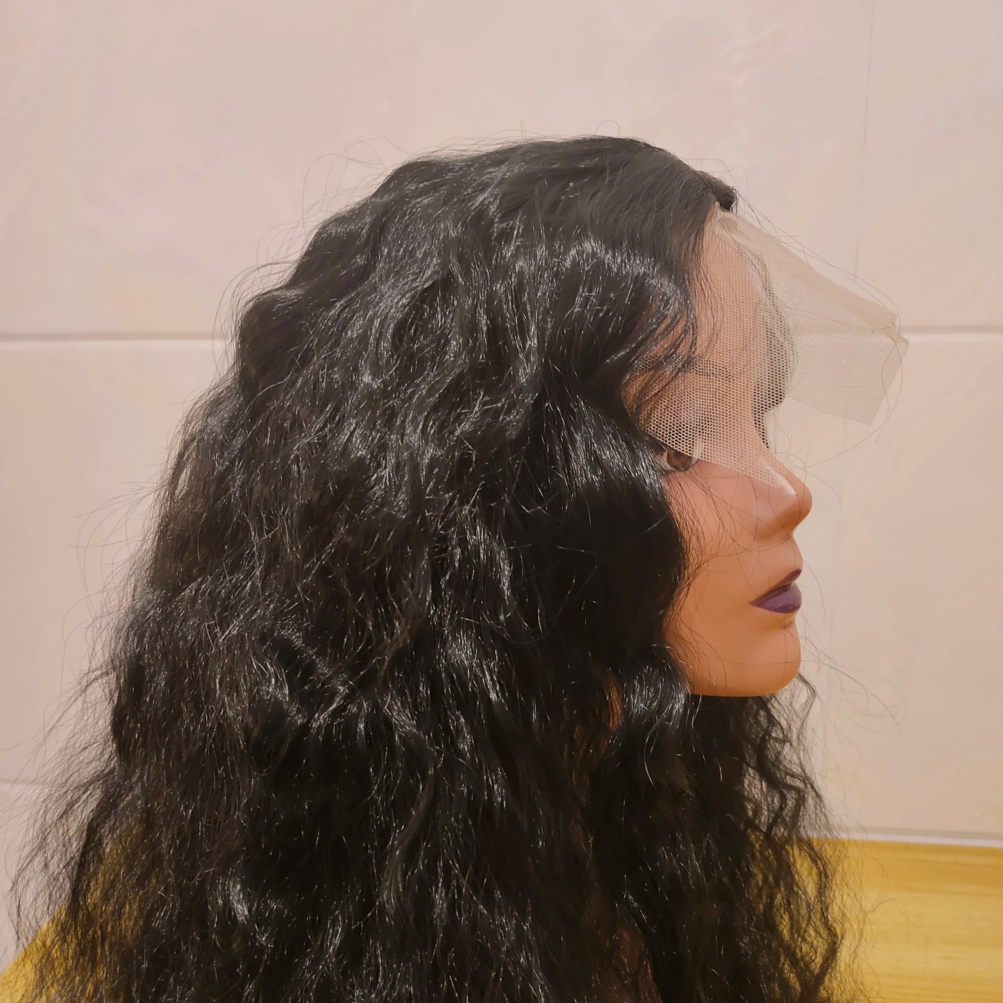 Elegant synthetic tied wig with 13x4 pre combed thermal resistance fiber, suitable for women, no need for glue