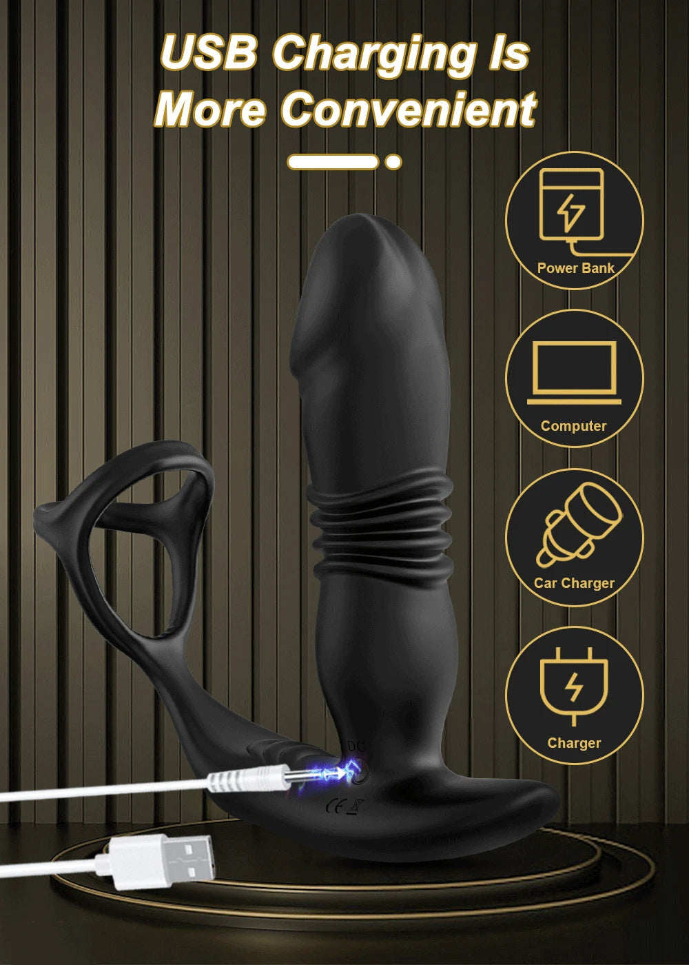 Male Thrusting Prostate Massager Butt Plug for Men Remote Control Telescopic Anal Plug Prostate Vibrator for Gay Sex Toy