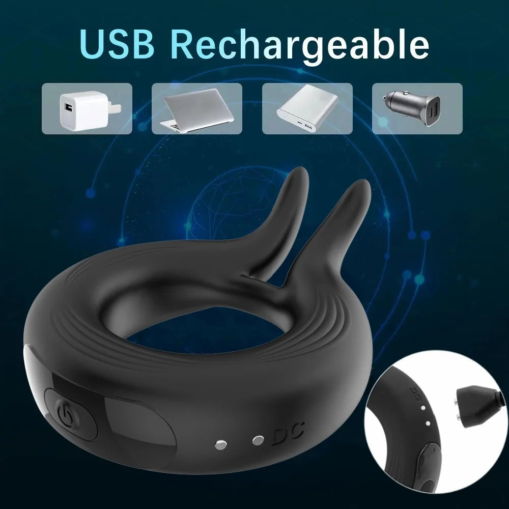 Cock Vibrator Ring Man Penis Powerful Vibrating Cock Ring Couple Rings Penisring Delay Ejaculation Cockring Sex Toys for Adults