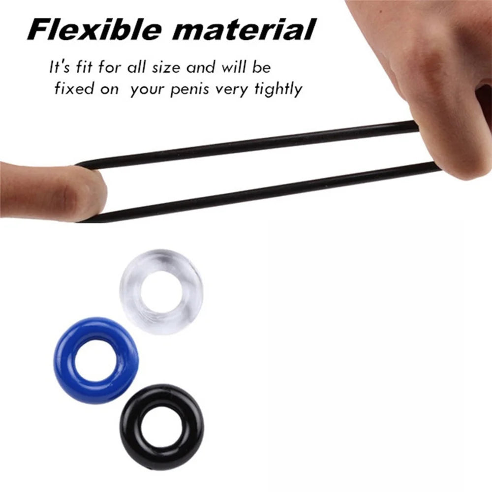 3 Pcs/Set Cock Ring Delay Ejaculation Penis Ring Sex Toys For Men Dick Enlargement Silicone Adult Supplies 18+ Stronger Erection
