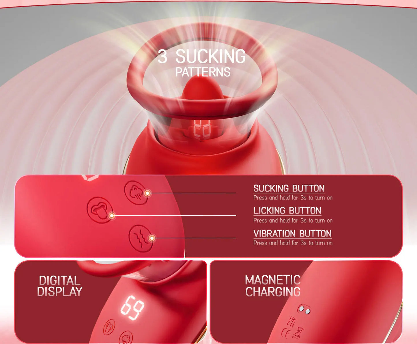 Nipple Sex Toy for Women Clitoral Vibrator Sucking and Licking Tongue Vagina Stimulator Orgasm Pussy Blowjob Female Masturbation