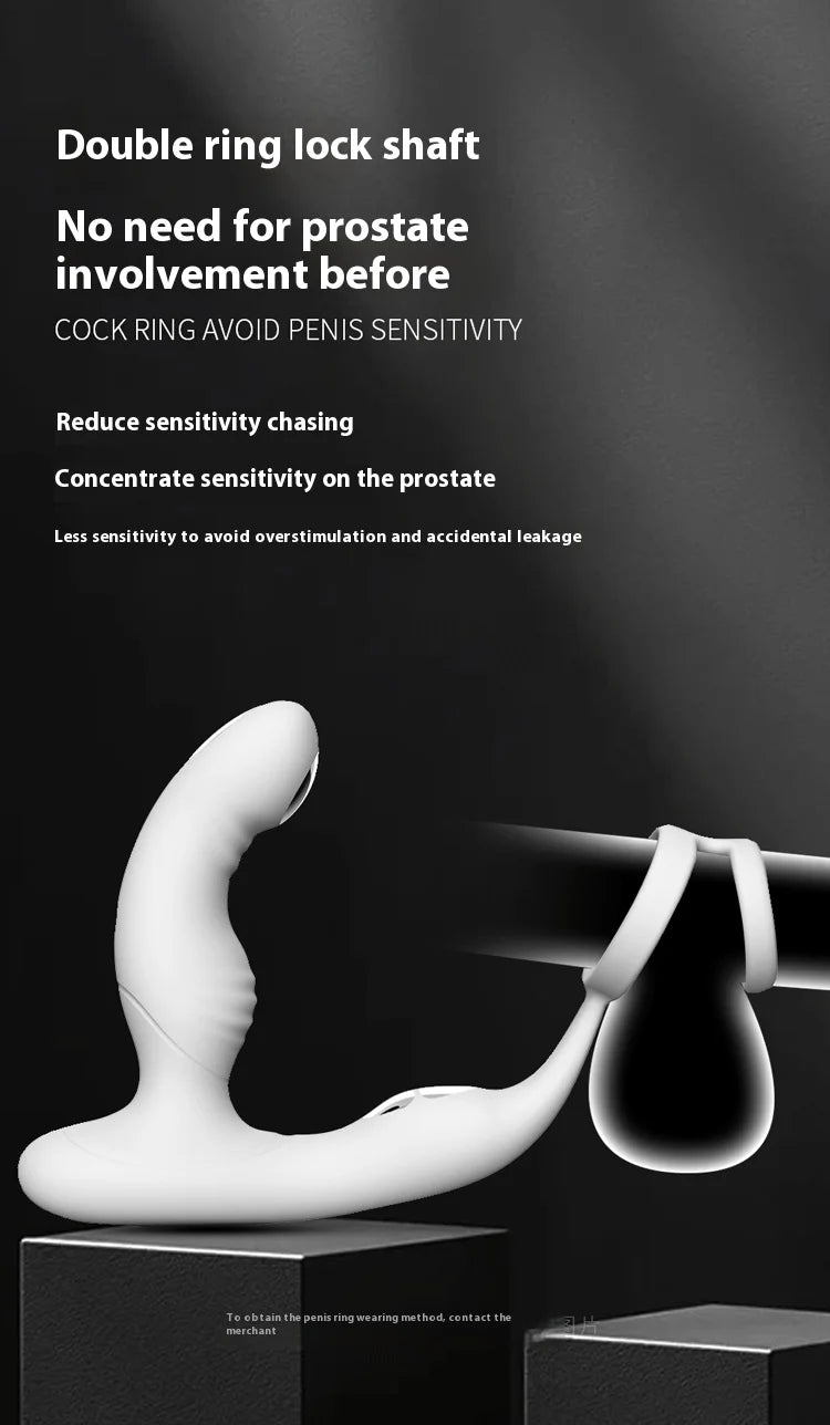 APP Remote Control Prostate Massager with Pulse Electric Shock Heating Vibrations Delayed Ejaculation Ring for Men Adult Toys