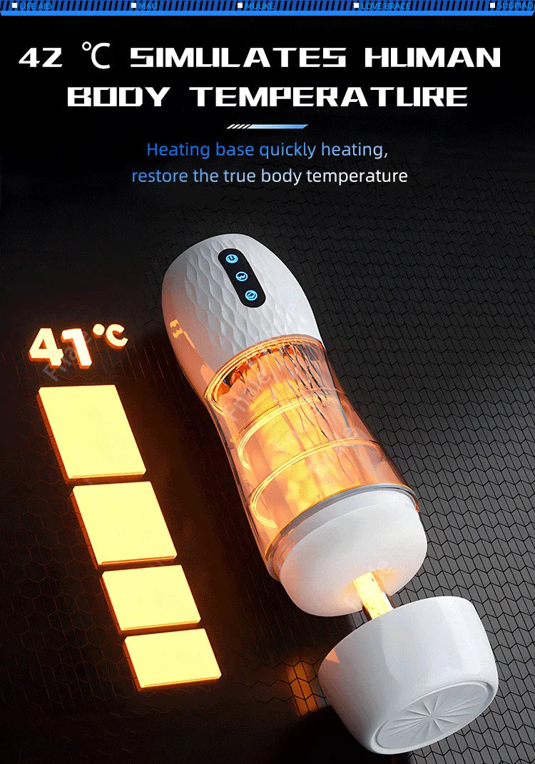 Male Masturbator Automatic Sucking Vibration Blowjob Machine Heating Pussy Penis Pump Masturbation Cup Sex Toys for Men Supplies