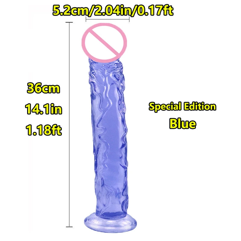 Super Cheap 7 Sizes 5 Colors Realistic Soft Jelly Dildo Suction Cup Adult Sex Toy for Women and Men Vaginal and Anal Masturbator