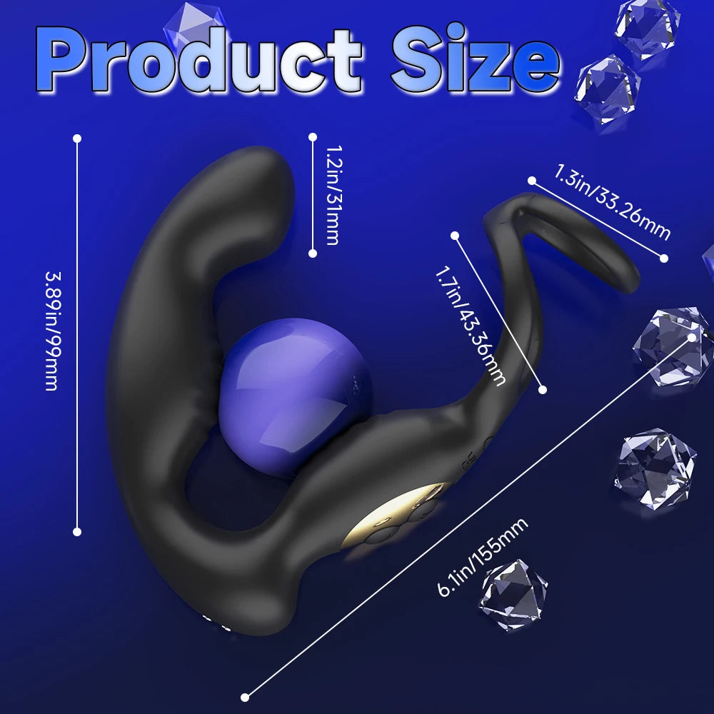 Prostate Massager Anal Vibrator Vibrating Cock Ring Anal Plug Sex Toys P Spot Massager Male Sex Toys for Gay Men