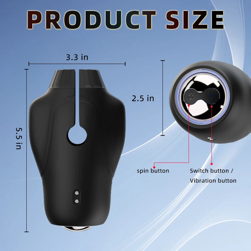 Male Masturbator Sex Toys for Men Glans Trainer Vibrator with 10 Rotation Licking Vibration Pocket Pussy Stroker Adult Sex Toy