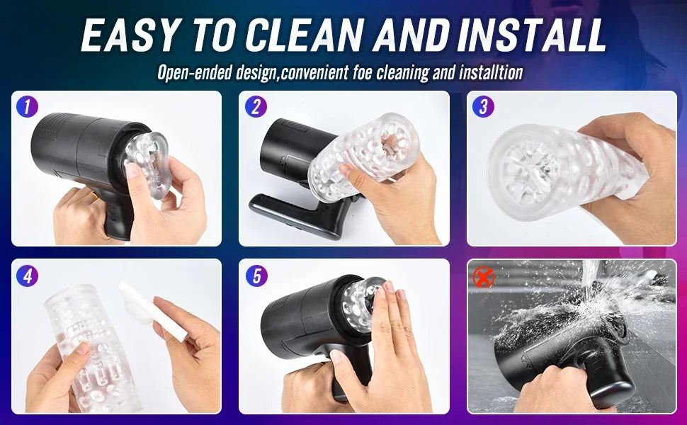 Automatic Thrusting Male Masturbator Cup handle Blowjob Pocket Pussy Strong Stroker Real Pocket Pussy Adult Sex Toys for Men