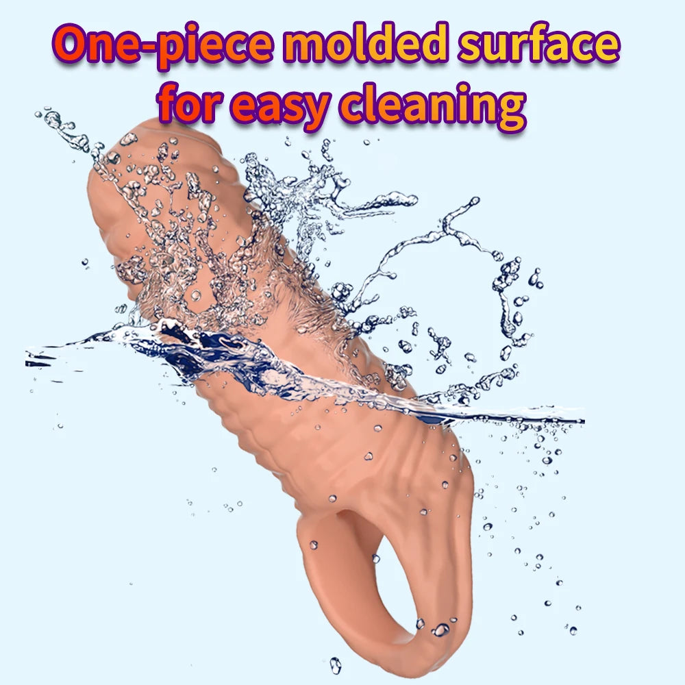 Penis Ring Male Realistic Penis Sleeve Extender Cock Sleeve Dick Enlargement Delay Ejaculation Cock Ring Reusable Condom Sex Toy