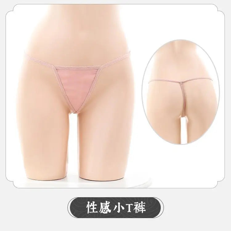 Sexy Hanfu Cosplay Costumes Deep V Erotic Dresses See-through Women Elegant Pink Chinese Antique-Style Lingerie Bed Temptation