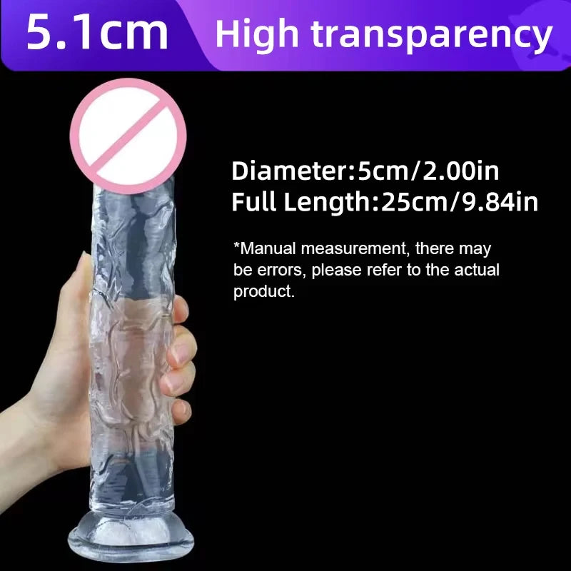 Transparent Soft Jelly Dildo Realistic Fake Dick Penis Suction Cup Dildo Realistic Sex Toys For Lesbian Women Female Masturbator
