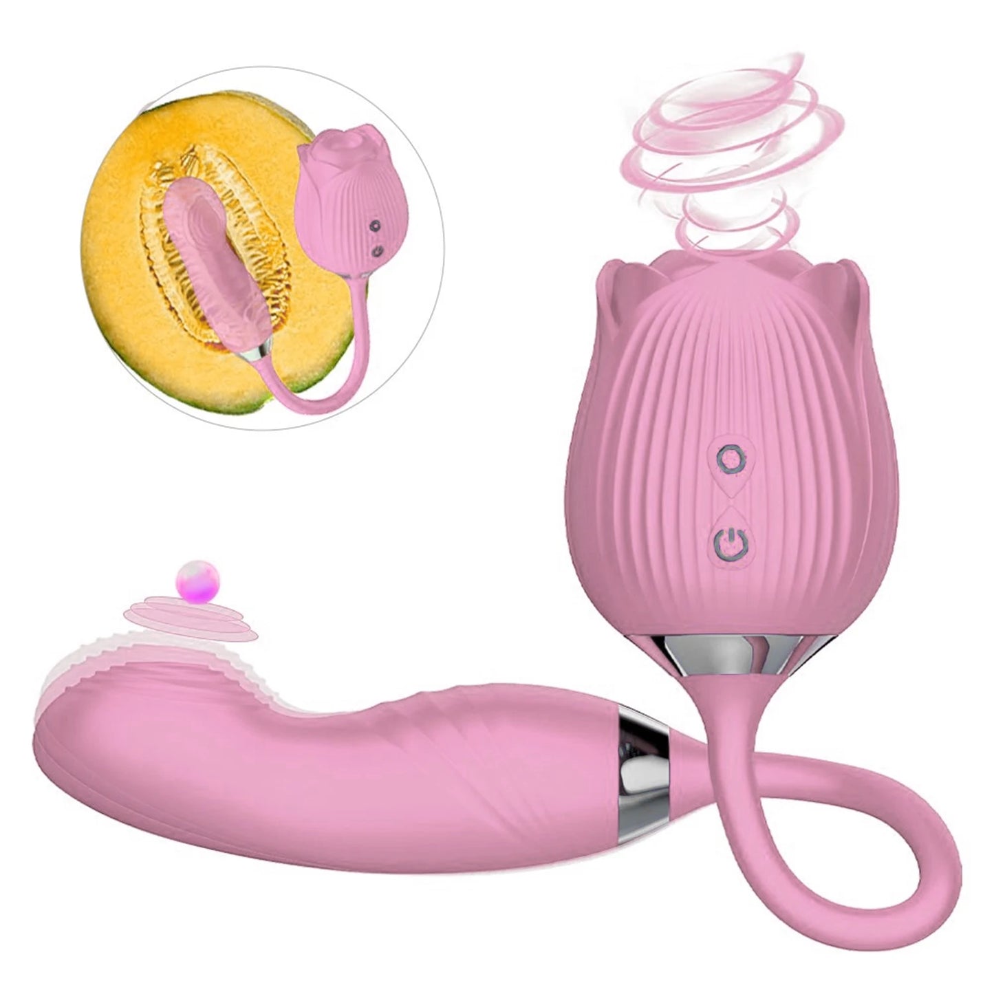 Sex Toy 2 In 1 Sucking Vibrator Nipple Penetration Vagina Rose-Vibrator Stimulator Masturbation Tools Women Audle Product 18+
