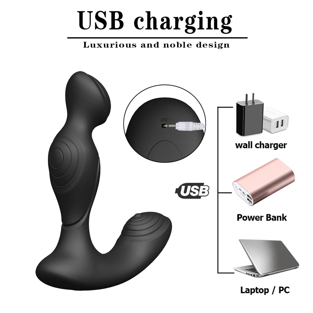 Male Prostate Massager 10 Speeds Anal Vibrator for Men Remote Control Butt Plug Prostate Stimulator Aldult Sex Toy for Couples