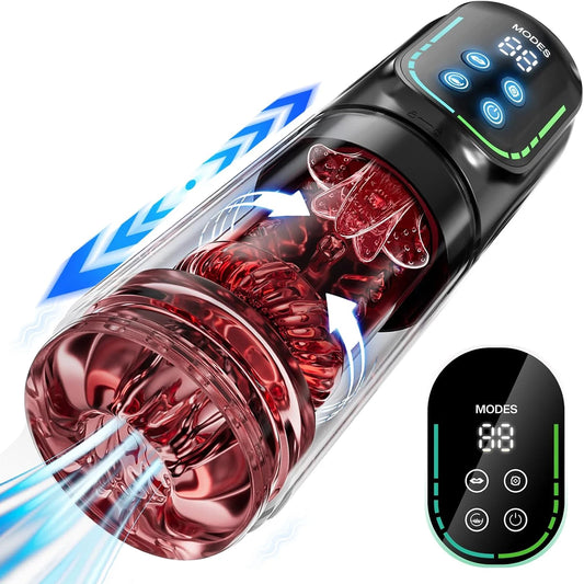 Automatic Telescopic Thrusting Male Masturbator Cup Sucking Vibrating Masturbation Vagina Pusssy Blowjob Adult Sex Toys for Men