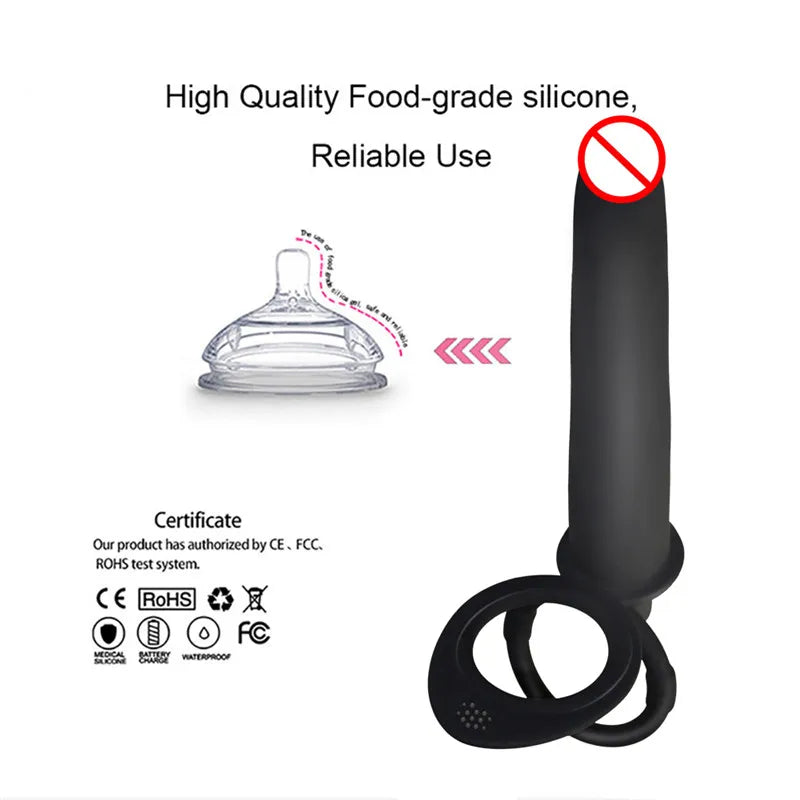 Double Penetration Anal Plug Dildo Butt Plug Vibrator For Men Strap On Penis Massage Vagina Plugs Adult Sex Toys For Couples 18+