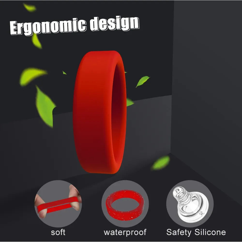 Cock Ring Durable Silicone Penis Rings Male Delayed Ejaculation Rubber Rings Sex Toy For Men Couple Stretcher Scrotum Rings