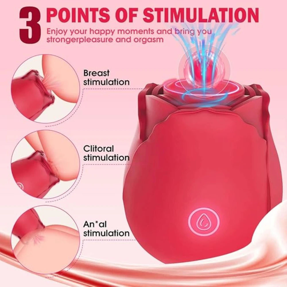 Red Rose Toy Simulation Vibrator for Women Powerful Sucking Vibrators 10 Mode G Spots Vaginal Clitoral Massager Nipple Sexy Toy