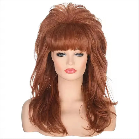 QQXCAIW 70s 80s Women Peggy Bundy Beehive Wig Synthetic Wavy Hair Wigs for Married Housewife dollypardon Cosplay Halloween Party
