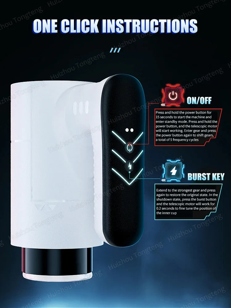 Automatic Thrusting Male Masturbator Cup handle Blowjob Pocket Pussy Strong Stroker Real Pocket Pussy Adult Sex Toys for Men