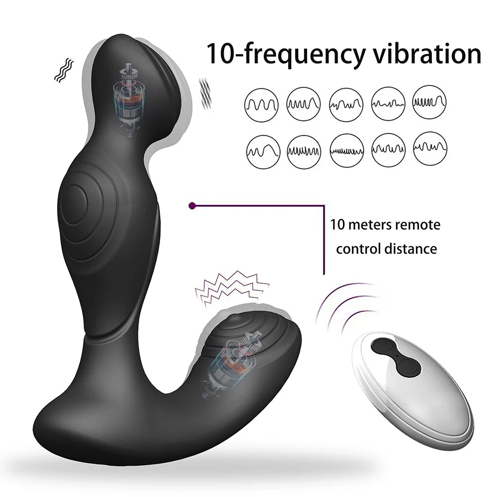 Male Prostate Massager 10 Speeds Anal Vibrator for Men Remote Control Butt Plug Prostate Stimulator Aldult Sex Toy for Couples