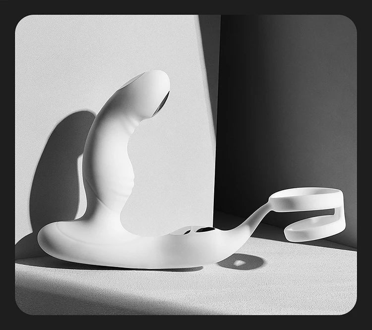 APP Remote Control Prostate Massager with Pulse Electric Shock Heating Vibrations Delayed Ejaculation Ring for Men Adult Toys