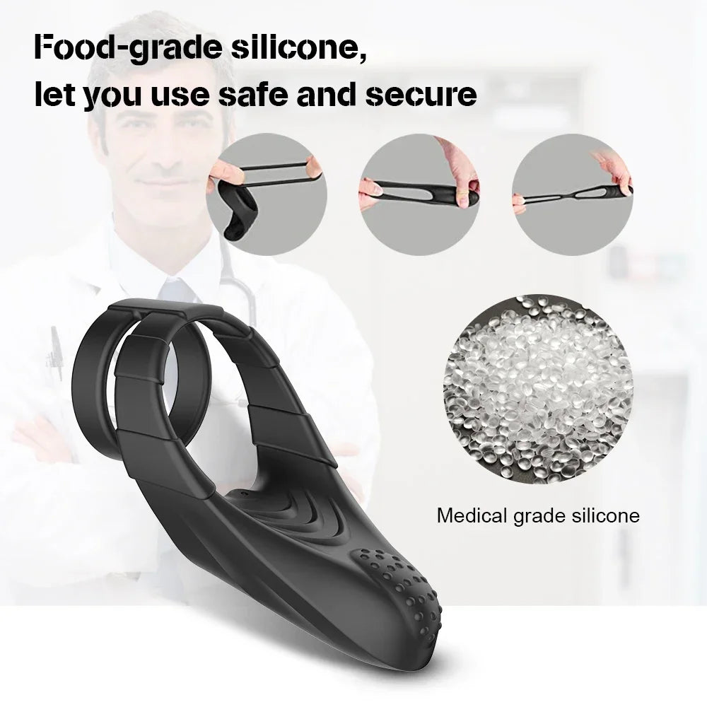 Cock Ring Vibrator Male Delay Ejaculation Trainer Prostate Massager Penis Ring Clit Stimulator Masturbation Adult Sex Toy Men