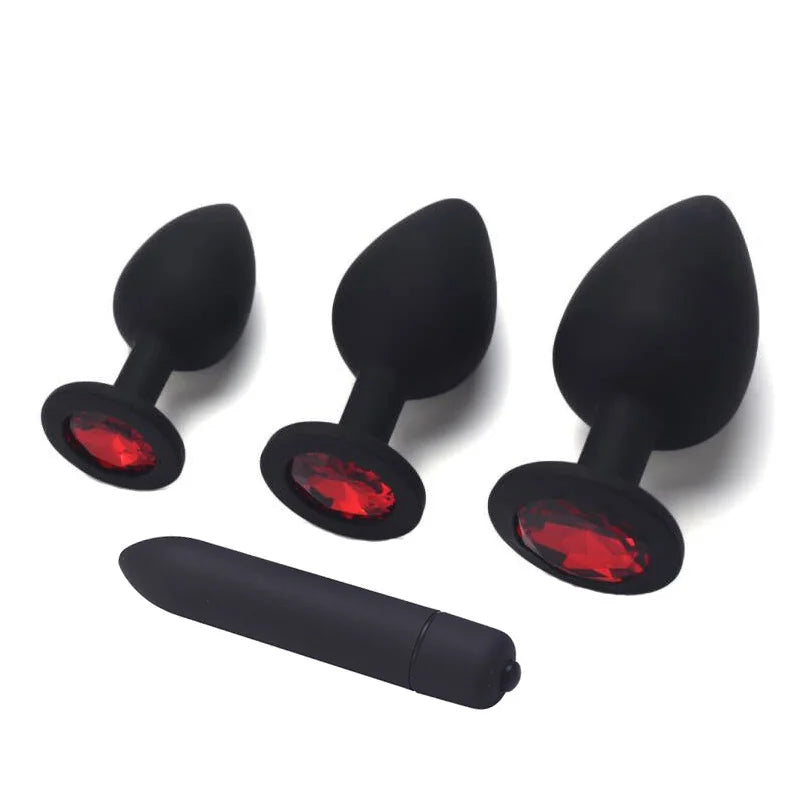 Adult Silicone Anal Plug Dildos Bullet Vibrator Butt Plugs Sex Toys for Women Men Gay Prostate Massager Anal Masturbating S/M/L