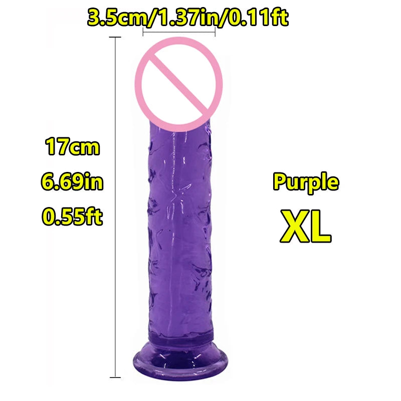 Super Cheap 7 Sizes 5 Colors Realistic Soft Jelly Dildo Suction Cup Adult Sex Toy for Women and Men Vaginal and Anal Masturbator
