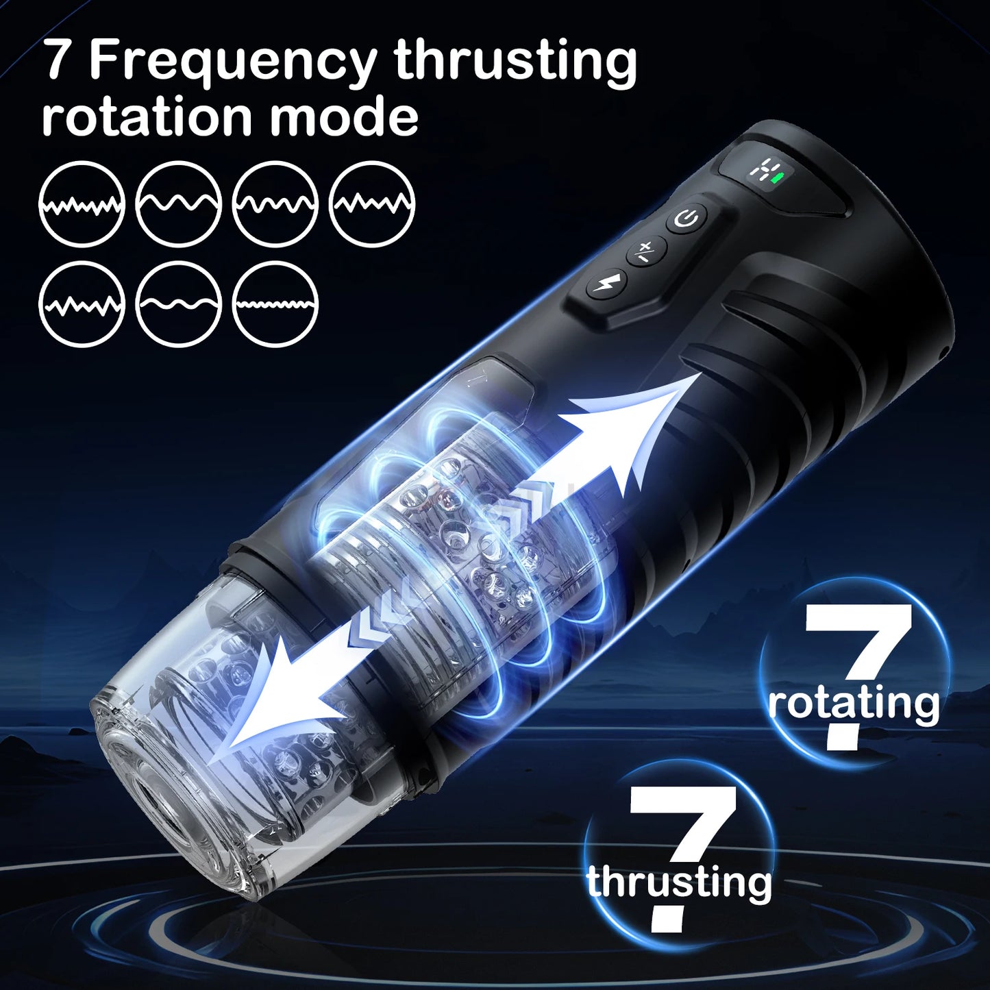Automatic Male Masturbator 7 Telescopic Rotating Modes Mastubator Cup Electric Pocket Pussy Penis Sex Toy For Men Adult Supplies