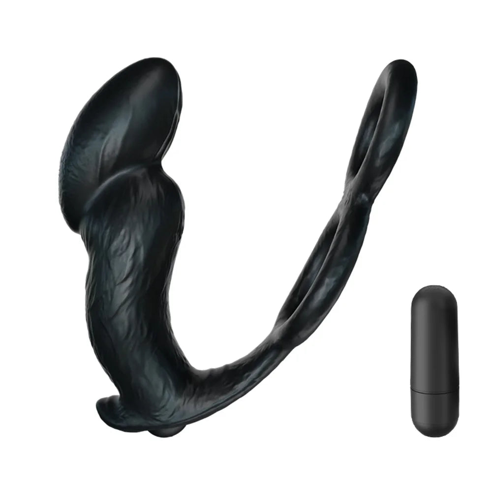 Prostate Massager for Man Gay Anal Vibrator with Delay Ejaculation Ring Prostate Stimulator Butt Plug for Men Gay Sex Toys 18+