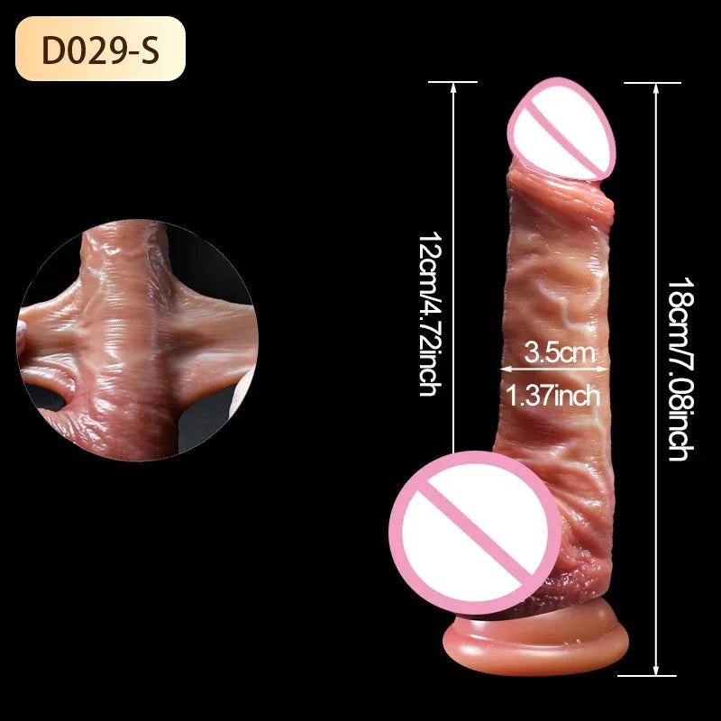 Wearable Realistic Strapon Dildo Skin Testicles Sliding Anal Vagina Sexy Adult Masturbation Big Penis For Women Sex Toys Dildos