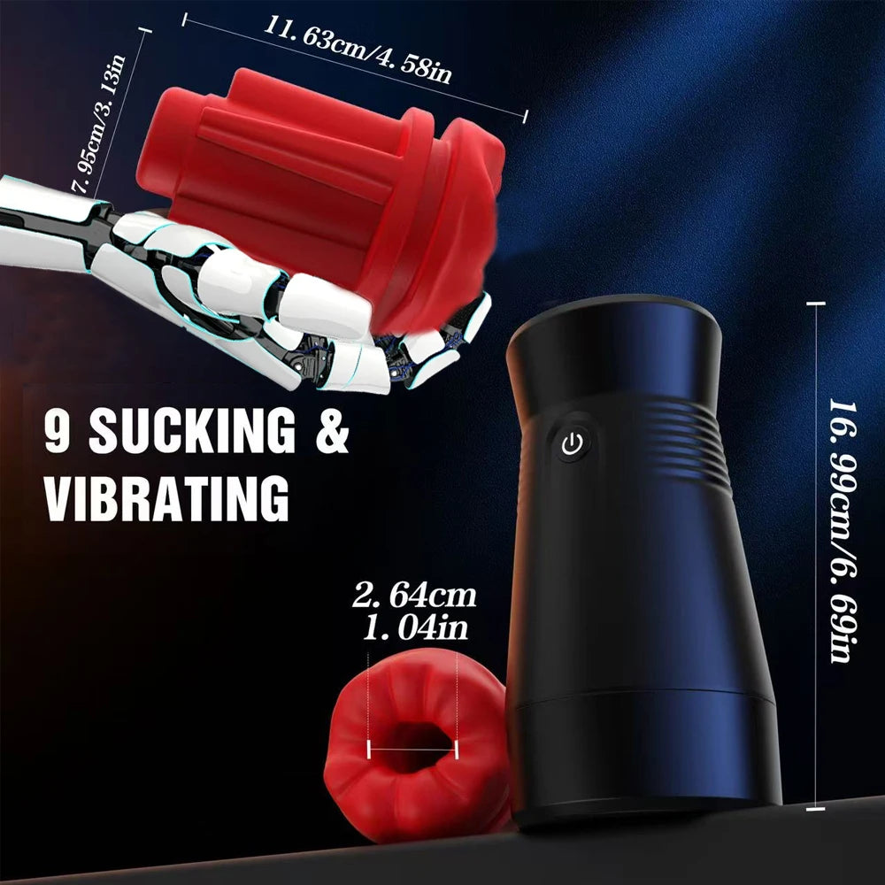 Male Masturbator 5IN1 Male Sex Toy with 9 Vibrating & 3D Mouth Stroker Cup Pocket Pussy Adult Sex Toys & Games Blowjob Toy