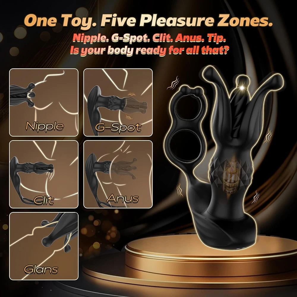 Prostate Massager with Remote Control 9 Function Thrusting Vibrating Anal Plug Shock Flapping Men Masturbation Vibrator Sex Toys