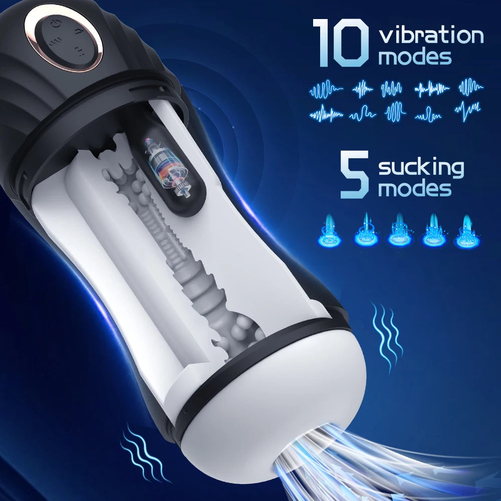Sucking Vibrating Adult Sex Toy For Men One-Click Orgasm Sexy Moaning Male Masturbator Massager Men's Pocket Pussy Penis Trainer