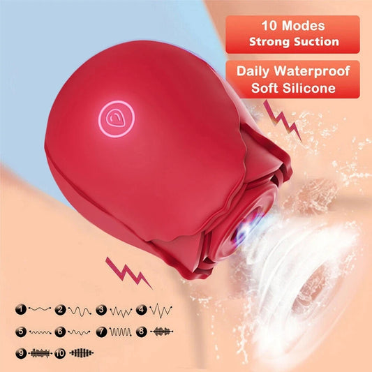 Red Rose Toy Simulation Vibrator for Women Powerful Sucking Vibrators 10 Mode G Spots Vaginal Clitoral Massager Nipple Sexy Toy